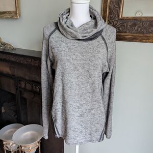 Kuhl Nova Women’s XL Gray Viscose Cotton Wool Blend Cowl Neck Sweater